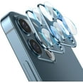 thumbnail image 1 of DAMAIE Protecteur d'Objectif d'Appareil Photo pour iPhone 12 Pro, Bague de Protection d'Objectif en Alliage d'Aluminium - Bleu Pacifique, 2 Pcs, 1 of 7