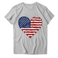 thumbnail image 2 of Cavosen Red White and Blue Clothes for Women Petite 4th of July Short Sleeve Round Neck Shirts USA Star Striped Print Shirts Lady XL Red White and Blue Casual Tops Patriotic Tunic Tees, 2 of 3