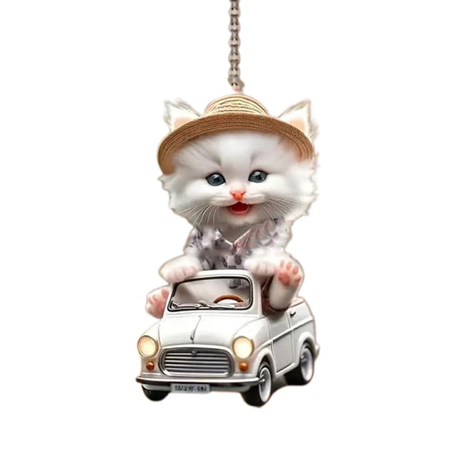 Bduttlefish 2D Acrylic Hanging Ornament Car Hanging Decor Rearview Decoration Interior Pendant Car Cute Key Pendant Mirror