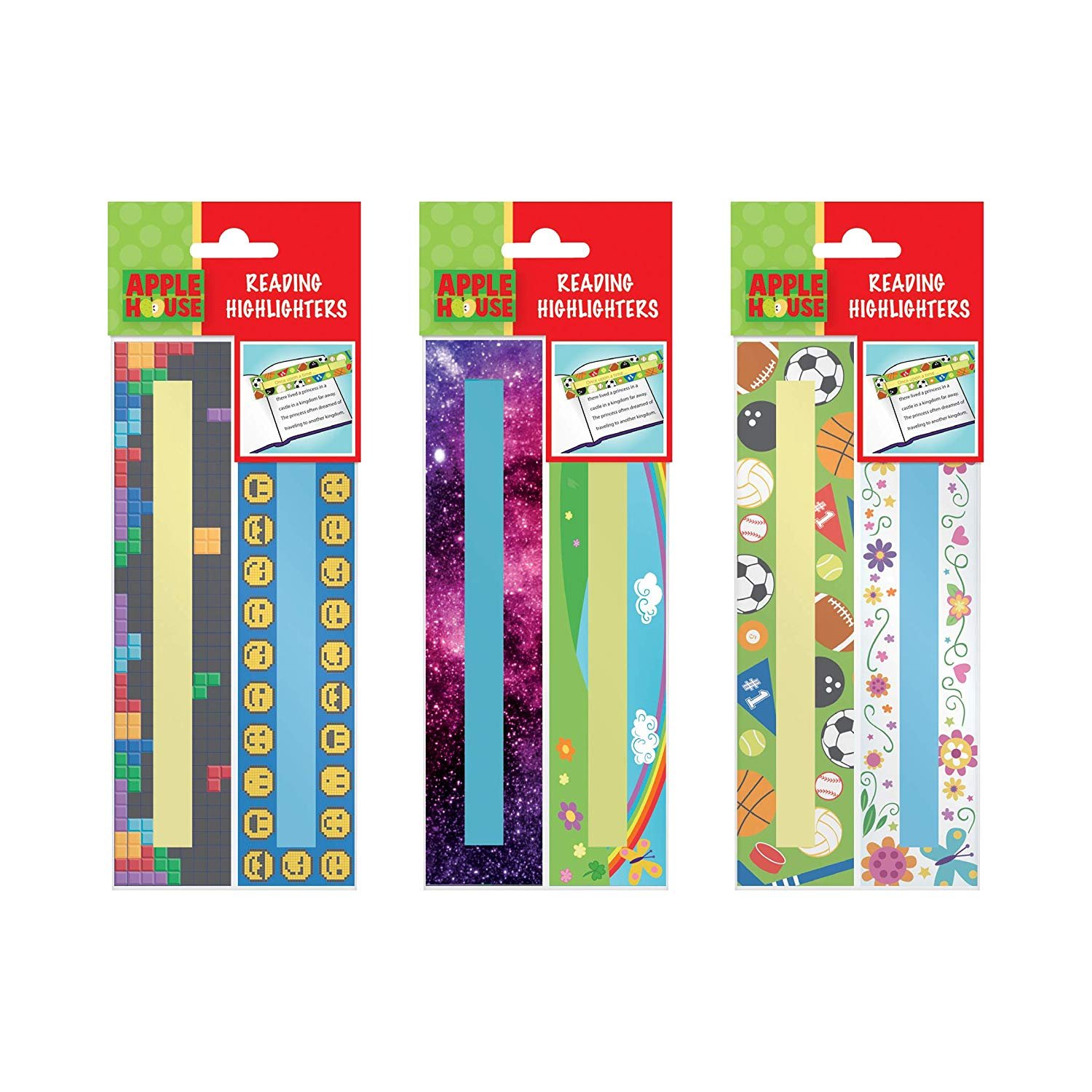 BTHERE Bundle of 30 Reading Highlighters for Children, 6 Cool Designs