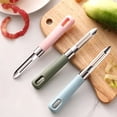 thumbnail image 5 of Stainless Steel Vegetable Peeler, Multifunctional Kitchen Peeling Tool For Potato Carrot Veggies, Ergonomic Handle For Home Cooking (Blue, 18*2.5CM), 5 of 9