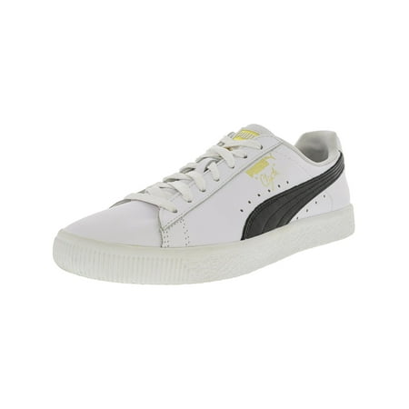 Puma Men's Clyde White / Black Gold Ankle-High Leather Fashion Sneaker - 9M