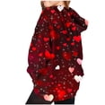 thumbnail image 2 of Valentine Hoodies For Kids Long Sleeve Heart Print Pullover Tops Casual Loose Sweatshirts With Pocket (9 Years, Brown), 2 of 6