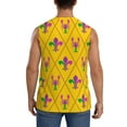 thumbnail image 4 of Lsque Mardi Gras Crayfish and Fleur de lis Print Men's Cotton Blend Sleeveless Muscle Shirts (S-3XL)- Moisture Wicking, Odor Protection, UPF 30+,Medium, 4 of 8