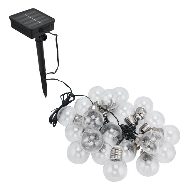 Luces solares LED, 20 LED G50 Luces de cadena de bombillas solares para luces de cadena de bombillas de jardín Rendimiento finamente sintonizado