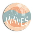 thumbnail image 1 of Enjoy The Waves Aqua Peach Sailboats 24 inch Glass Wall Hanging Sign, 1 of 4