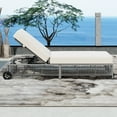 thumbnail image 2 of Harper & Bright Designs Rattan Outdoor Lounge Chaise with Wheels, Patio Recliner with 5 Position Adjustable Backrest and Removable Cushions, All Weather Pool Lounge for Backyard, Beige+Grey, 2 of 18
