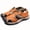 RED BROWN, variant on Men's Faux Leather Closed-Toe Sandals for Hiking, Walking, Fishing, Beach, and Water Activities, Lightweight, Durable, Non-Slip, and Comfortable All-Day Wear