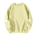 thumbnail image 4 of Inglocry Halloween Sweatshirts for Women Spooky Season Funny Long Sleeve Graphic Crewneck Pullover Tops Cute Ghost Sweater Hippie Shirt Yellow S, 4 of 6