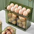 thumbnail image 4 of Eggs Organizer for Refrigerator Door with Handle & Timer Stackable Plastic Egg Tray Holds 10 Eggs Includes 2 Small Storage Boxes for Fruits Vegetables & Kitchen Countertop, 4 of 7