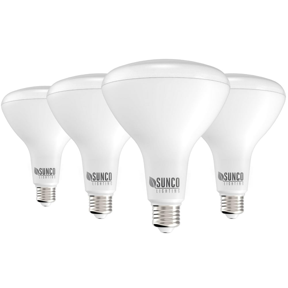 Sunco Lighting 4 Pack BR40 LED Bulb, 17W=100W, Dimmable, 3000K Warm