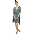 thumbnail image 2 of Bimba Lightweight Grey Swimwear Sheer Kaftan Tunic Beachwear Bikini Cover up, 2 of 8