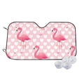 thumbnail image 2 of Lsque Cute Flamingo with Heart Car Windshield Sun Shade | Accordion Folding Style Auto Shade for Car Truck SUV Van | Blocks UV Rays Sun Visor Protector | Medium, 2 of 7
