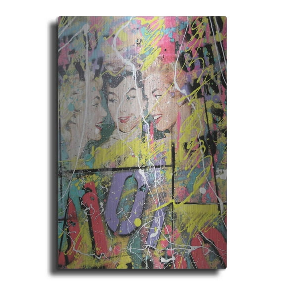 Luxe Metal Art 'Gossip' by David Drioton, Metal Wall Art, 24"x36"