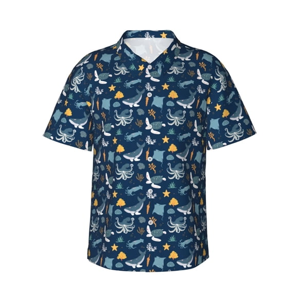 Balery Sea Turtle Camisas hawaianas de manga corta para hombre, camisas playeras de corte holgado, camisas de vacaciones con botones,Large