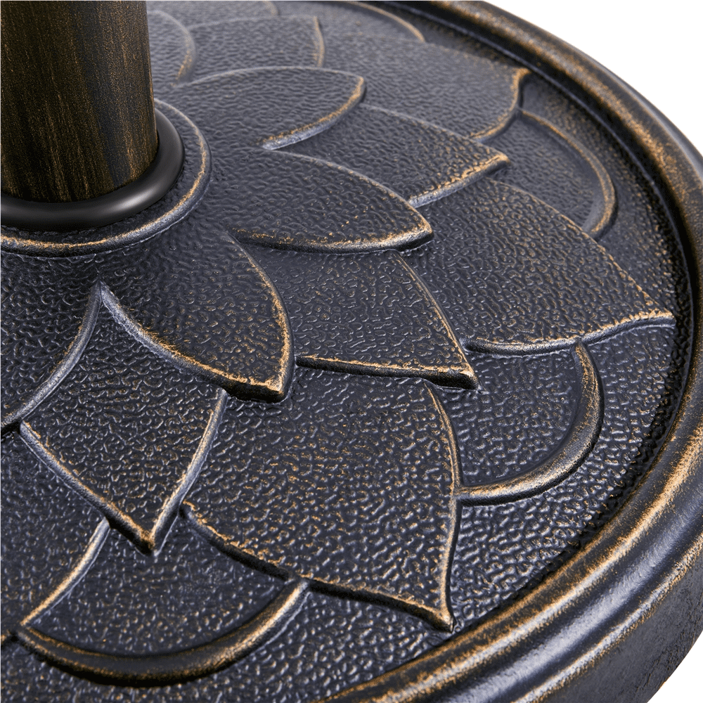 Renwick 18" Umbrella Base Stand with Flower Petal Pattern, Bronze