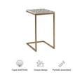 thumbnail image 3 of Linon Paola Capiz Shell Fish Mosaic Iron C-Frame Accent Table in Gold/Cream, 3 of 15