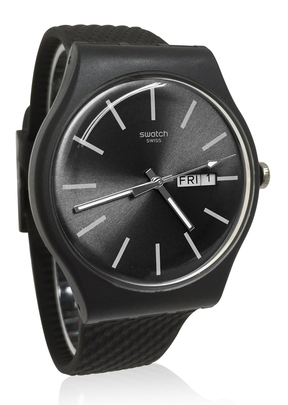 Swatch Swatch SUOM708 Bricagris Grey Day Date Analog Dial Silicone