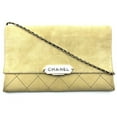 thumbnail image 1 of Pre-Owned Chanel CHANEL logo Bag Flap Single Chain Shoulder Bag Beige Beige x... (Good), 1 of 13
