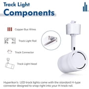 Hyperikon LED Track Head Lighting, H-Type Integrated Track Light, 8.5W50W, Daylight White, Energy Star, 4 Pack