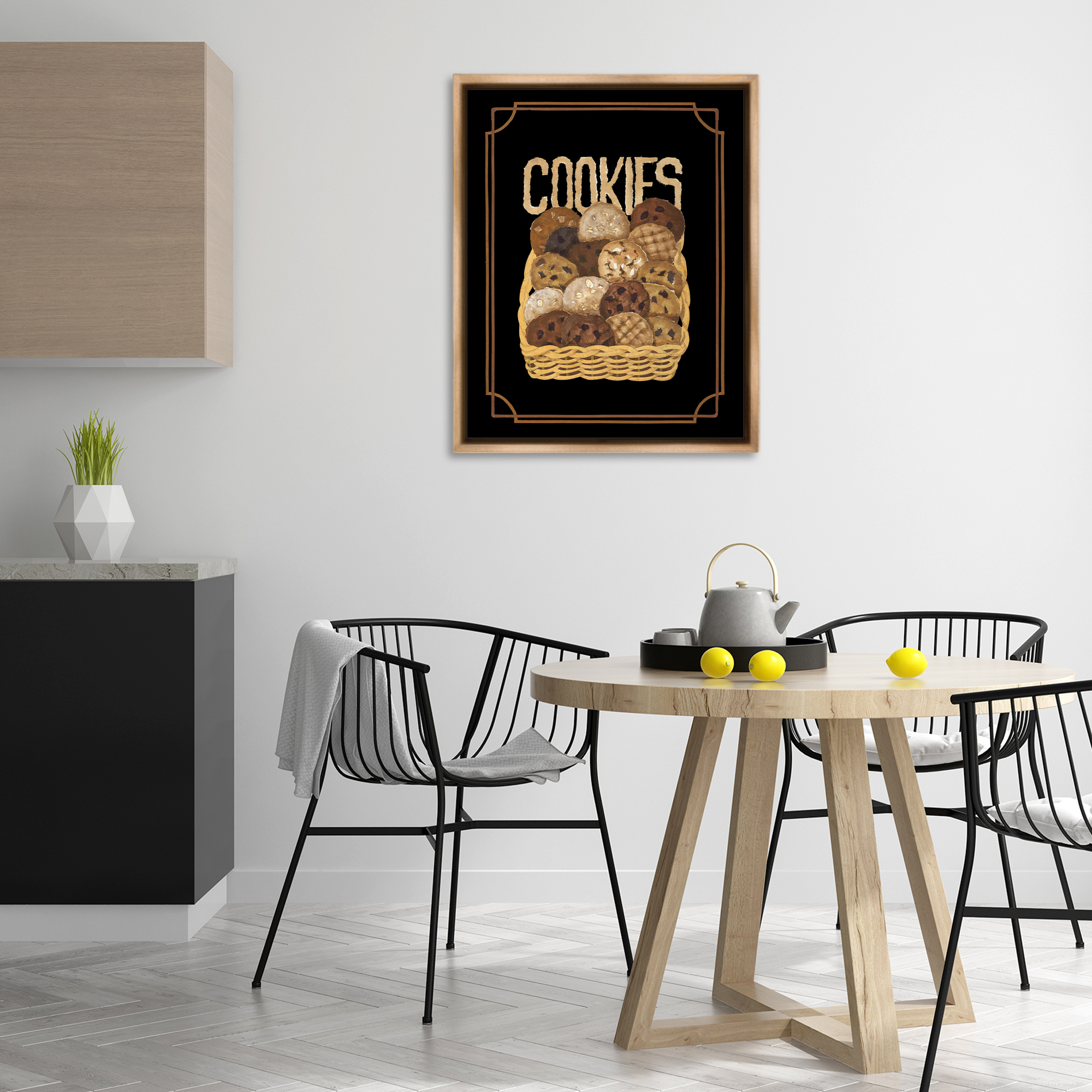 Stupell Industries Assorted Cookie Basket Food & Beverage Painting Brown Floater Framed Art Print Wall Art, 25 x 31