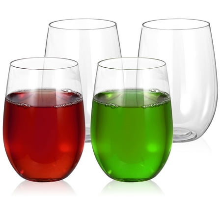 

4pcs Shatterproof Plastic Wine Glass Plastic Reusable Transparent Fruit Juice Beer Glasses Cups