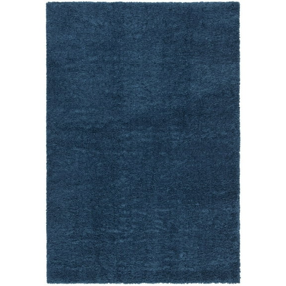 SAFAVIEH August Carlene Solid Plush Shag Area Rug, Navy, 6' x 9'