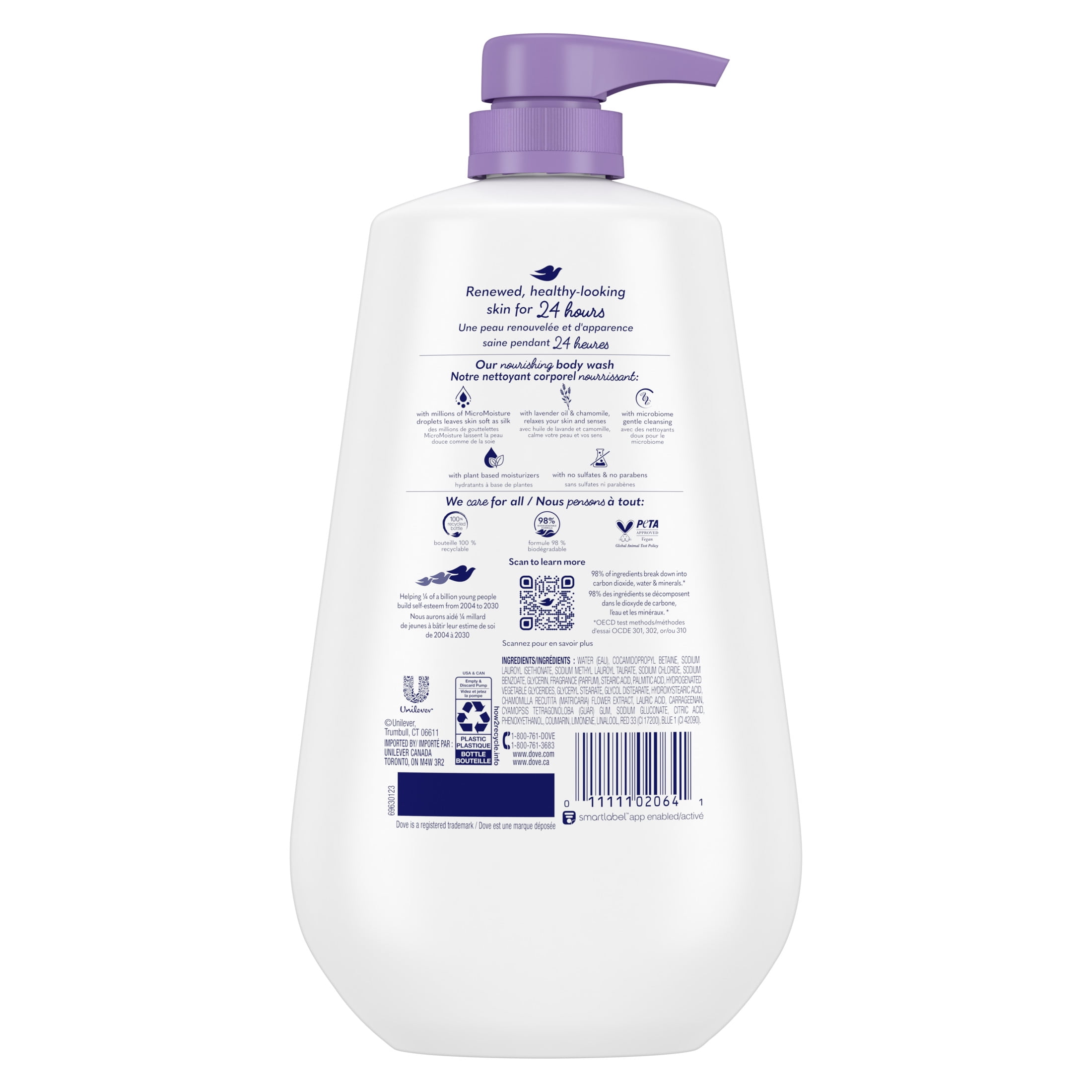 Dove Relaxing Liquid Body Wash With Pump Lavender Oil & Chamomile, 30.6 ...