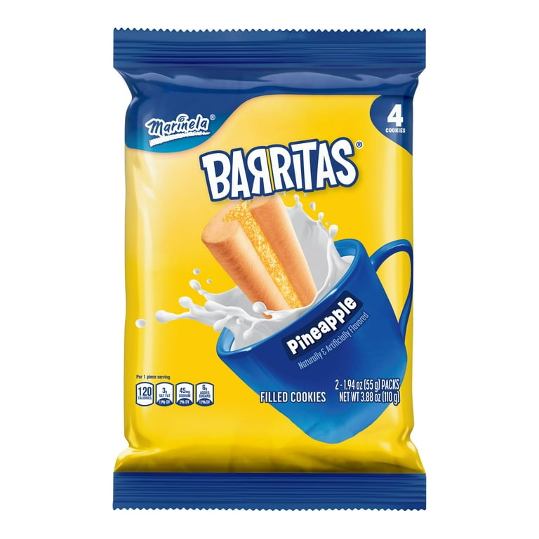 Marinela Barritas Piña Filled Cookies, 2 packs, Pineapple