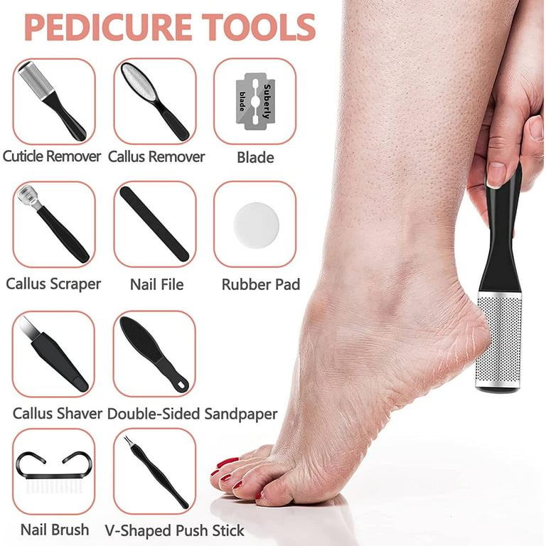 TiokMc Electric Foot Callus Remover for Feet, Rechargeable Pedicure Tools  Foot Care Feet File, Callus Remover Kit With 3 Roller Heads,2 Speed,  Battery Display 