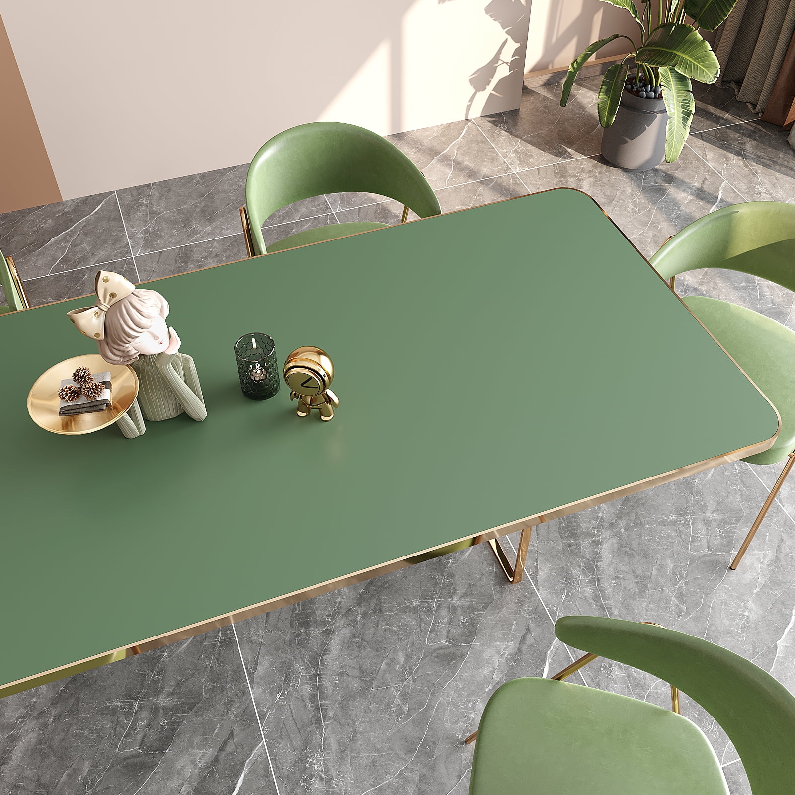VEELIKE Vintage Green Wallpaper Self Adhesive Olive Green Contact Paper for Cabinets 15.7''x354" Green Peel and Stick Wallpaper for Bedroom Bathroom Removable Vinyl Wallpaper for Walls Countertop