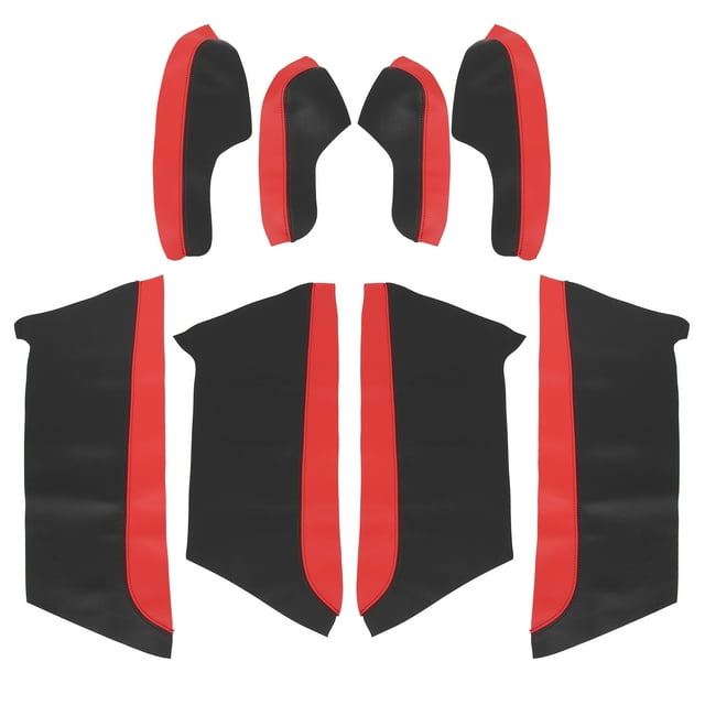 8 Piezas Puerta Panel Puerta Reposabrazos Protector Cubierta Roja con Roja Línea