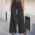 thumbnail image 2 of RongHuan Women's Wide Leg Jeans Casual High Waisted Workout Pants Relaxed Fit Stretch Denim Pants for Daily, 2 of 9