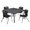 Grey / Grey / Black, variant on Regency Kee 42 in. Square Adjustable Classroom Table- Cherry & 4 Andy 12 in. Stack Chairs- Black