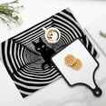 thumbnail image 4 of BaHomeck placemats Set of 4 Black And White Optical Illusion Of Cat Inside Infinite Tunnel Cotton Linen rectangle Placemats for Kitchen Dining Table Indoor,Outdoor,18*12inch, 4 of 4