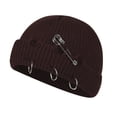 thumbnail image 2 of Thin Wool Fisherman Beanie Hat for Men Women Fall Winter,Short Knit Cuffed Fashion Trawler Skull Cap,Watch Cap,One Size, 2 of 3
