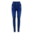 thumbnail image 5 of Gvmfive Women's Leggings Fake Denim Print High Waist Jeggings Pants, 5 of 8