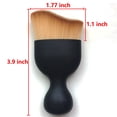 thumbnail image 2 of Brocha para polvos y base, brocha Kabuki, crema líquida, brochas de maquillaje, brocha para licuadora facial, cosméticos multifunción en forma de S, marrón, 2 of 5