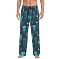 thumbnail image 7 of FORMRS Mens Pajama Pants with Pockets Cotton Sleepwear Lounge Bottoms Sizes S-2XL, Green Jellyfish Pattern, 7 of 7