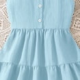 thumbnail image 5 of Bainana Girls' Solid Color Bow Dress Sleeveless Suspender Dresses Breathable Soft Girls Summer Party Dress Blue Size 11 Years, 5 of 6