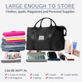 thumbnail image 4 of 24"Duffel Bag for Women, Weekender Overnight Bag, Large Travel Bag with Dry Wet Separated Tote Bag/Trolley Sleeve/Adjustable Strap, Carry on Gym Bag Waterproof & Tear Resistant, Black, 4 of 9