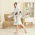 thumbnail image 4 of FORMRS Niños Bathrobe Unisex Hooded Robe Soft Plush Pajamas Sleepwear, Size 2-3T, White Astronaut, 4 of 7