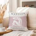 thumbnail image 3 of Ethan Taylor People and Portraits Throw Pillow Soft Cushion Cover 'II Female' Mid-Century Modern Pattern Decorative Square Accent Pillow Case, 18x18 Inches, Pink, White, 3 of 5