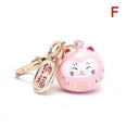 thumbnail image 4 of 1PC Japanese Cute Lucky Cat KeyChains Car Bag Decor Water Sound Bell Pendent Charm, 4 of 8