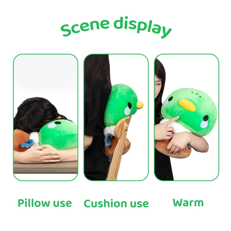 8” Mushroom Plush, Cute Green Duck Plush Pillow Soft Plushies