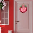 thumbnail image 4 of Happy Valentine's Day Welcome Sign Front Door Decoration Valentines Day Decorations Door Hanger Hanging Wall Plaque Sign Rustic Round Wood Wreaths Wall Hanging Outdoor Farmhouse Porch Decor, 4 of 5