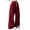 Blue, variant on Women's Relax Curved Hem Calf Pants,Self Tie Drawstring Gathered Elastic Waist Dual Side Pearl Buttons Ankle Split Trousers