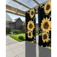 thumbnail image 3 of nqOlkjepod Outdoor Curtains for Patio Waterproof, Yellow Sunflower Outdoor Privacy Panels Grommet, Summer Floral Farmhouse Black Blackout Outside Curtains for Porch/Cabana/Pergola 54"x84", 1 Panel, 3 of 8