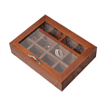 thumbnail image 3 of Estuche de madera con 12 rejillas para guardar bolsitas de té, sobres de azúcar, bolsitas de especias, cajas para café instantáneo con tapa transparente, 3 of 8