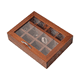 thumbnail image 3 of Estuche de madera con 12 rejillas para guardar bolsitas de té, sobres de azúcar, bolsitas de especias, cajas para café instantáneo con tapa transparente, 3 of 8